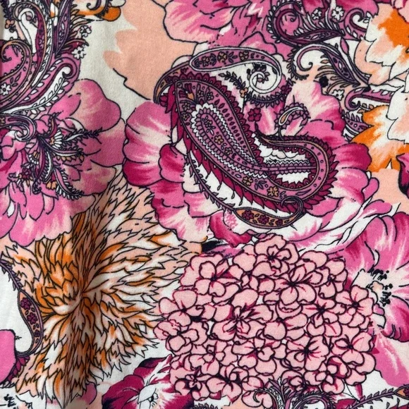 Charter Club Pink and Orange Floral Long Sleeve Top - Picture 6 of 7